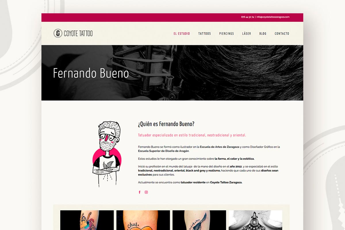 Web Coyote Tattoo Estudio de tatuajes en Zaragoza