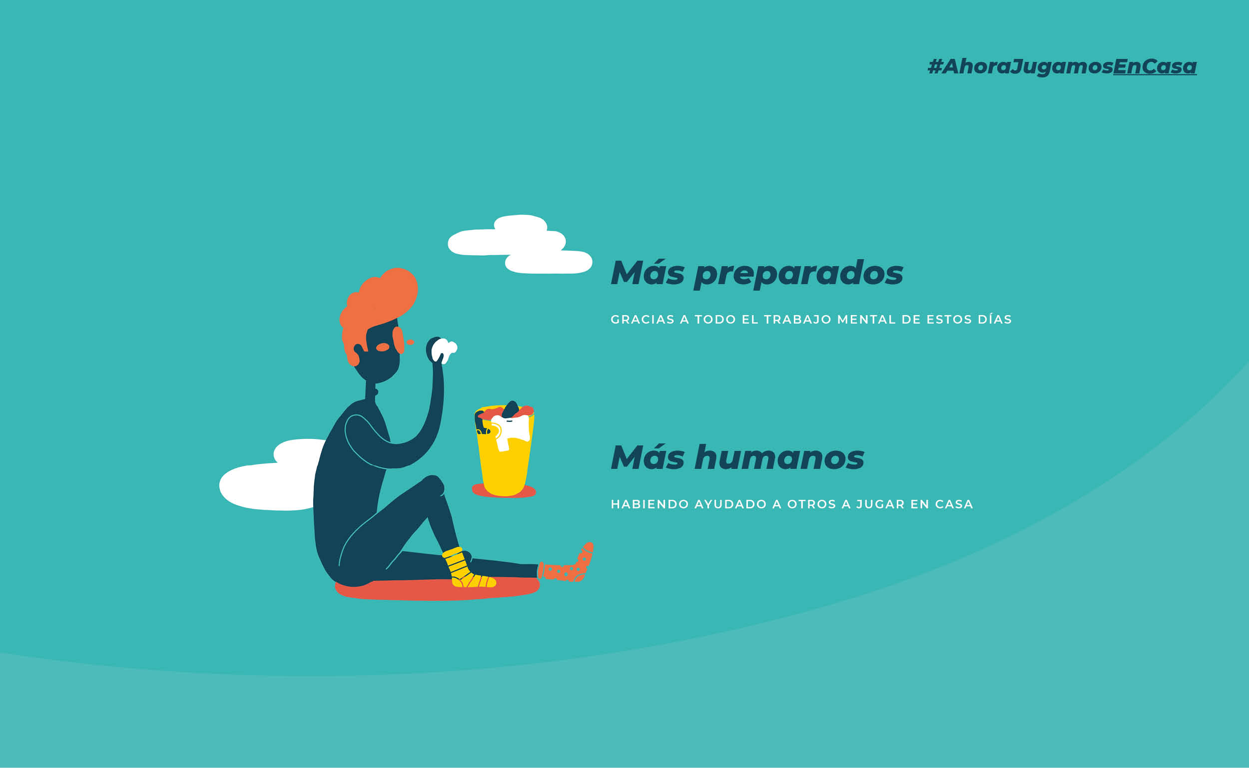 #AhoraJugamosEnCasa diseño campaña RRSS evento Online RiseUp Management + HuracanEstudio