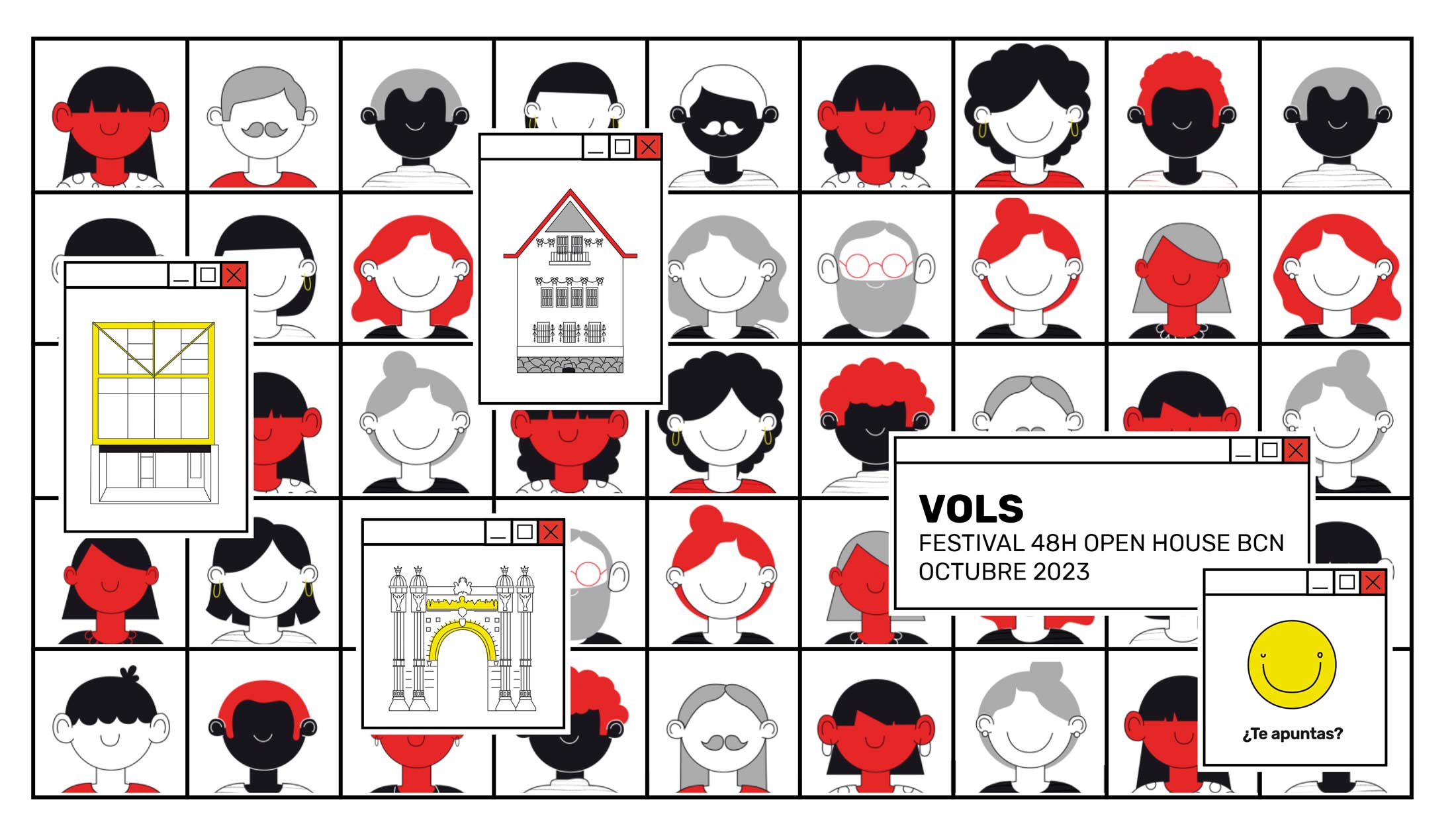 Campaña de captación de voluntarios a través de una animación corporativa para 48h Open House Barcelona - Huracan Estudio